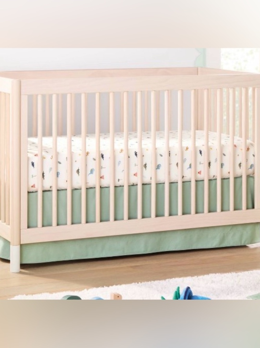 Sage green Crib Skirt